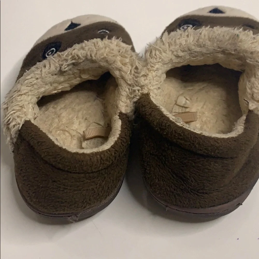 Baby Puppy Eye Patch Slip On House Shoe Slipper brown 7